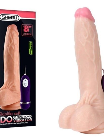 Bursa Erotik Shop 20,5 cm Gerçekçi Titreşimli Dildo Vibratör Penis