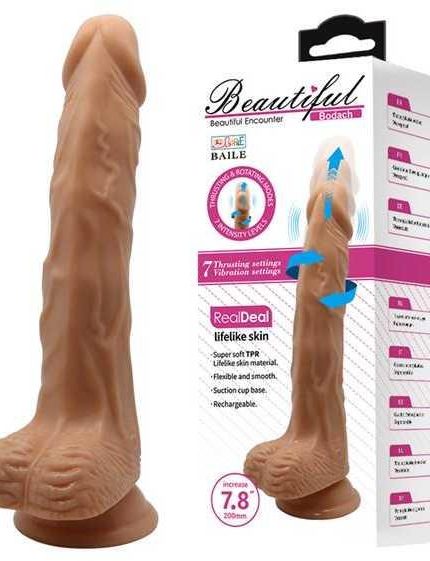 Bursa Erotik Shop 21 cm İleri Geri Hareketli Uzaktan Kumandalı Gerçekçi Vantuzlu Melez Penis