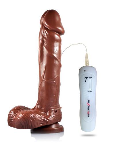 Bursa Erotik Shop Realistik dildo penis 10'' titreşimli kahve