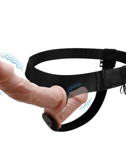 Bursa Erotik Shop 17,5 cm Belden Bağlamalı Çift Taraflı Titreşimli Penis