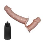 Bursa Erotik Shop 17,5 cm Belden Bağlamalı Çift Taraflı Titreşimli Penis