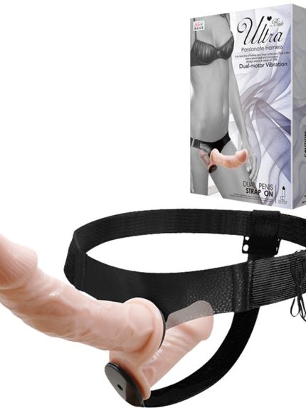 Bursa Erotik Shop 17,5 cm Belden Bağlamalı Çift Taraflı Titreşimli Penis