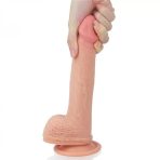 Bursa Erotik Shop 22 CM Yumuşak Dokulu Çift Katmanlı Platin Silikon Realistik Penis