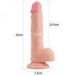 Bursa Erotik Shop 22 CM Yumuşak Dokulu Çift Katmanlı Platin Silikon Realistik Penis