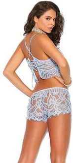 Bursa Erotik Shop Mavi Transparan Şort Büstiyer Takım