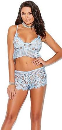 Bursa Erotik Shop Mavi Transparan Şort Büstiyer Takım