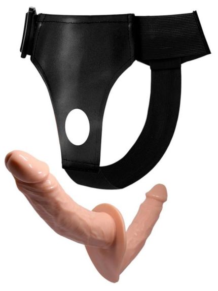 Bursa Erotik Shop Belden Bağlamalı Çift Taraflı İçi Dolu Strapon Penis