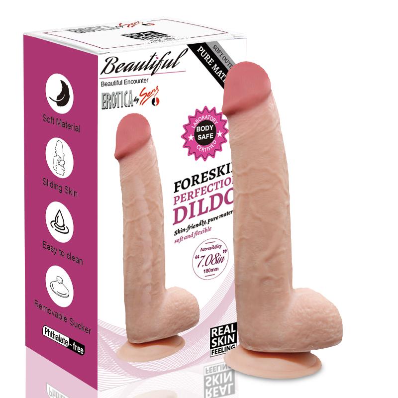 Bursa Erotik Shop Foreskin Perfection Dildo 22.5 CM Bursa Erotik Shop Foreskin Perfection Dildo 22.5 CM