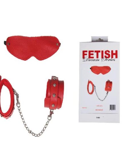 Bursa Erotik Shop Maske Kelepçe Set Kırmızı