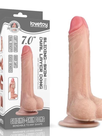 Bursa Erotik Shop Kayan Gerçekçi Deri Çıkarılabilir Vantuzlu Ultra Yumuşak Çift Katmanlı Realistik Penis 17.5 CM
