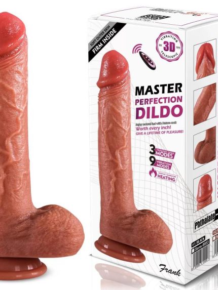 Bursa Erotik Shop Master Perfection Dildo Frank - Isıtmalı İleri Geri Hareketli ve Rotasyonlu Gerçekçi Damarlı Yapay Penis