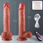 Bursa Erotik Shop Master Perfection Dildo Frank - Isıtmalı İleri Geri Hareketli ve Rotasyonlu Gerçekçi Damarlı Yapay Penis