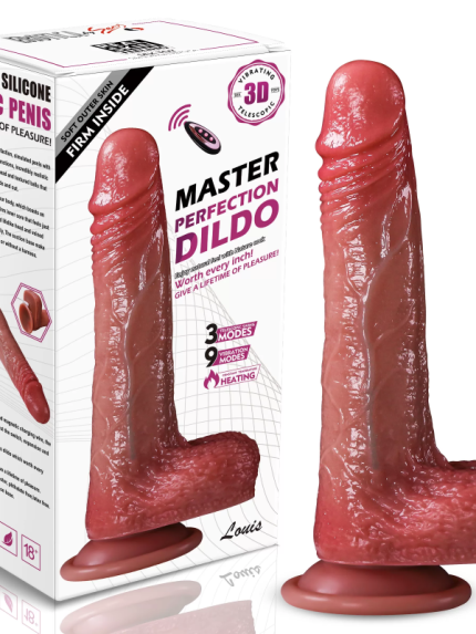 Bursa Erotik Shop Master Perfection Dildo Louis - Isıtmalı İleri Geri Hareketli ve Rotasyonlu Gerçekçi Damarlı Yapay Penis