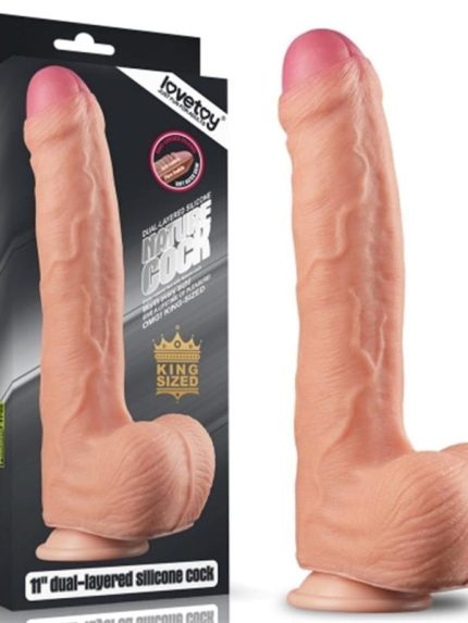 Bursa Erotik Shop Yeni Nesil Çift Katmanlı 28 cm Realistik Dildo Penis