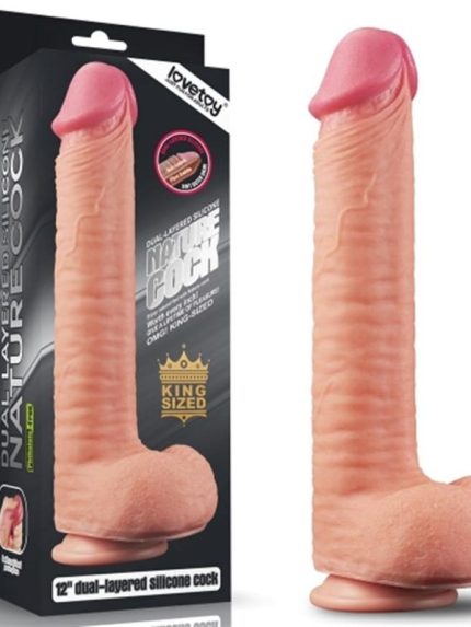 Bursa Erotik Shop Yeni Nesil Çift Katmanlı 30.5 cm Realistik Dildo Penis